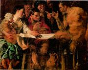 JORDAENS, Jacob The Satyr and the Peasant Spain oil painting artist